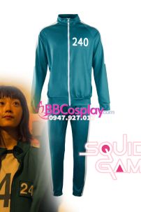 Trang Phục Người Chơi 240 Trò Chơi Con Mực - Màu Xanh Nhạt