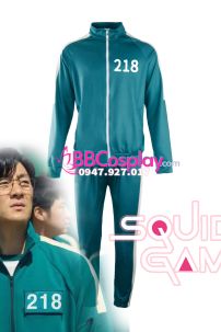 Trang Phục Người Chơi 218 Trò Chơi Con Mực - Màu Xanh Nhạt