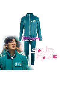 Trang Phục Người Chơi 218 Trò Chơi Con Mực - Màu Xanh Nhạt