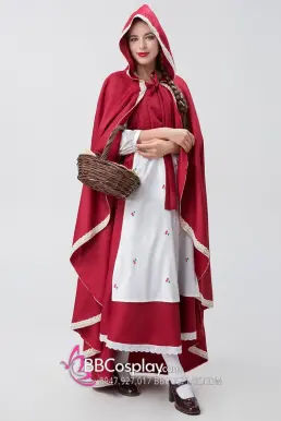 Trang Phục Nữ Nông Thôn Quàng Khăn Đỏ Choàng Siêu To