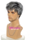 Tóc Giả Nam Thời Trang Xám Line Trắng