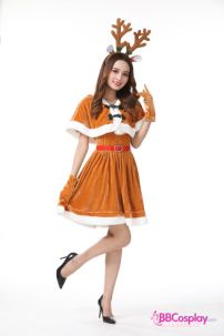 Đầm Tuần Lộc Cúp Ngực Có Kèm Choàng