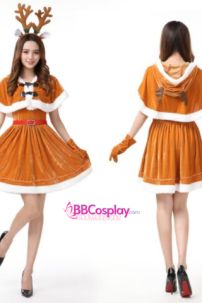 Đầm Tuần Lộc Cúp Ngực Có Kèm Choàng