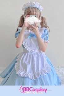 Đồ Nàng Hầu Maid Tạp Dề Trái Tim - Xanh Dương