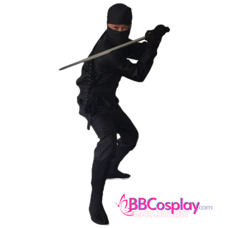 Trang Phục Ninja Đen Hoá Trang Hung Thủ Đồ Thích Khách Sát Thủ Bịt Mặt