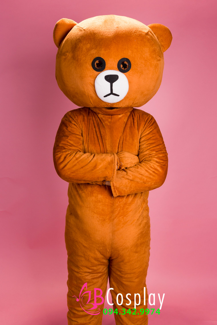 Trang Phục Mascot Gấu Brown Màu Socola