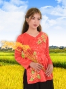 Áo Bà Ba Đỏ Phi Hoa Lúa