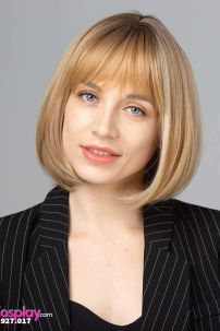 Tóc Giả Ngắn Vàng Mix Trắng