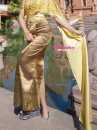 Đồ Thái Lan Áo Vàng Kim Sa- Váy Nâu