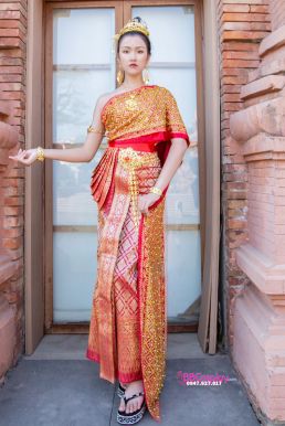 Đồ Thái Lan Áo Đỏ Kim Sa- Váy Đỏ Kim Tuyến
