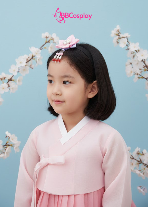 Băng Cài Tóc Hanbok - Hoa Hồng Xanh