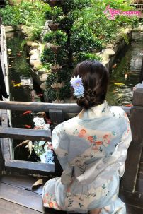 Yukata Xanh Sóng Biển Ngàn Hoa