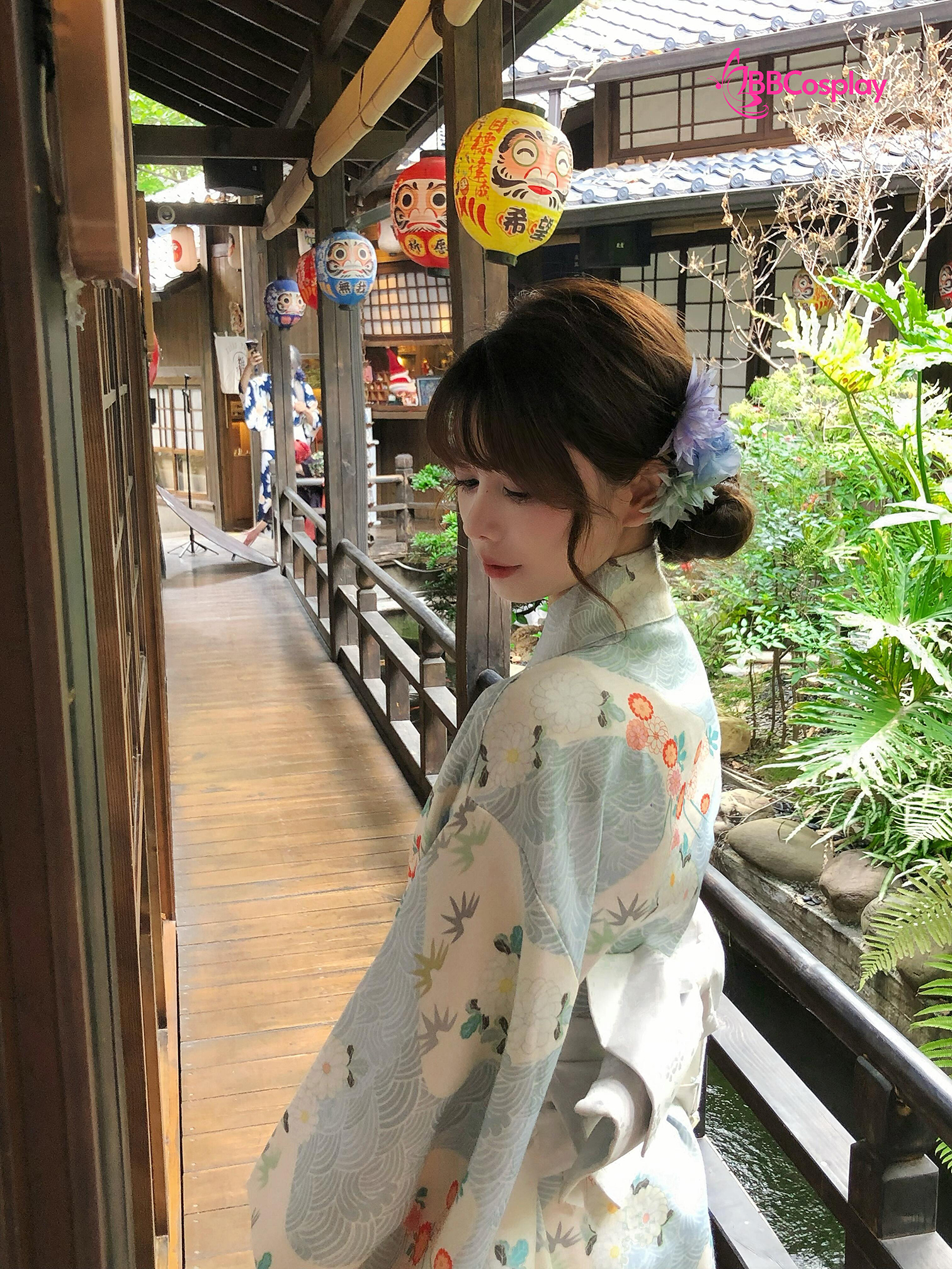 Yukata Xanh Sóng Biển Ngàn Hoa