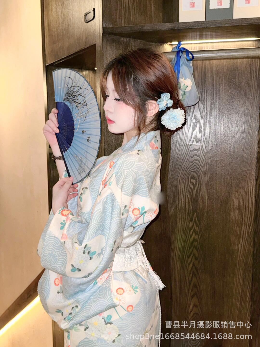 Yukata Xanh Sóng Biển Ngàn Hoa