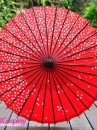 Dù Giấy Wagasa Nhật Bản Đỏ Cánh Hoa