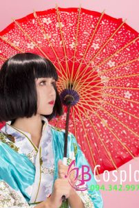 Dù Giấy Tím Đậm 1 Xoáy -Dù Nhật Bản Wagasa