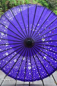 Dù Giấy Tím Đậm 1 Xoáy -Dù Nhật Bản Wagasa