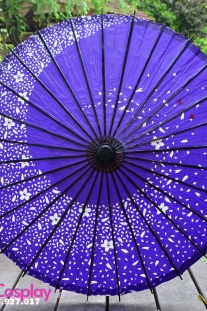 Dù Giấy Tím Đậm 1 Xoáy -Dù Nhật Bản Wagasa