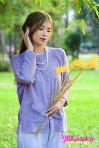 Trang Phục Bà Ba Gấm Tím