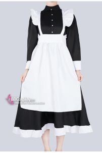 Đầm Maid Bigsize - Đầm Maid Cho Nam - Trang Phục Hầu Gái Dáng Dài Màu Đen