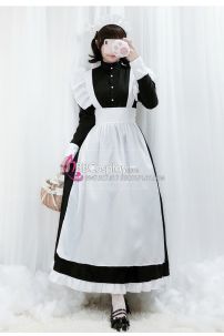 Đầm Maid Bigsize - Đầm Maid Cho Nam - Trang Phục Hầu Gái Dáng Dài Màu Đen