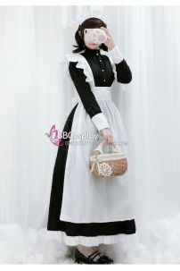 Đầm Maid Bigsize - Đầm Maid Cho Nam - Trang Phục Hầu Gái Dáng Dài Màu Đen