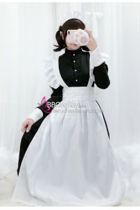 Đầm Maid Bigsize - Đầm Maid Cho Nam - Trang Phục Hầu Gái Dáng Dài Màu Đen