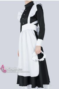 Đầm Maid Bigsize - Đầm Maid Cho Nam - Trang Phục Hầu Gái Dáng Dài Màu Đen