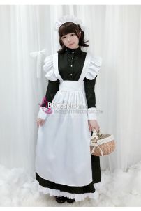 Đầm Maid Bigsize - Đầm Maid Cho Nam - Trang Phục Hầu Gái Dáng Dài Màu Đen