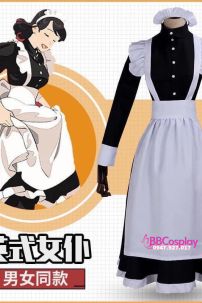 Đầm Maid Bigsize - Đầm Maid Cho Nam - Trang Phục Hầu Gái Dáng Dài Màu Đen