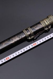 Kiếm Hán Phong Thủy Hoạ Tiết Mã Não Nâu - Nâu Hoa Văn 42cm
