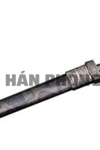 Kiếm Hán Phong Thủy Hoạ Tiết Mã Não Nâu Bạc Cổ - Nâu Đồng 29Cm
