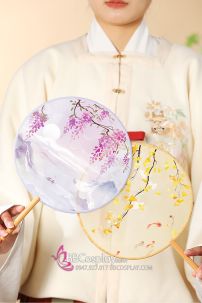 Quạt Tròn Sơn Trang Phục Núi Tử Đằng