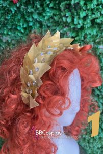 Vòng Lá Nguyệt Quế Vàng Đính Hạt Nữa Đầu