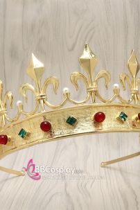 Vương Miện Hoàng Tử Màu Vàng Có Đá Màu