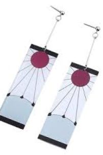 Cặp Bông Tai Kẹp Vành Chuẩn Phim Thực Tế - Hóa Trang Nhân Vật Kimetsu No Yaiba Tanjirou Kamado - Không Cần Xỏ Lỗ Vẫn Đeo Được