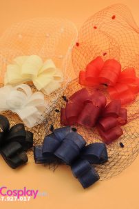 Nón Cocktail Cổ Điển Nơ Lưới- Màu Đỏ