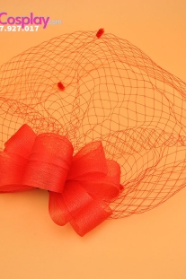 Nón Cocktail Cổ Điển Nơ Lưới- Màu Đỏ