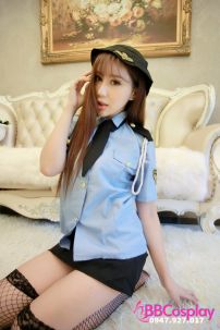 Trang Phục Nữ Cảnh Sát Sexy Áo Xanh Váy Đen
