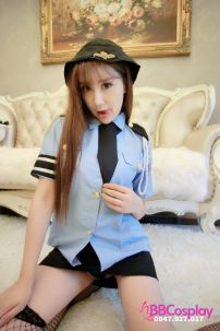 Trang Phục Nữ Cảnh Sát Sexy Áo Xanh Váy Đen
