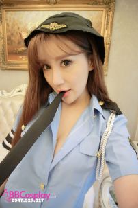 Trang Phục Nữ Cảnh Sát Sexy Áo Xanh Váy Đen