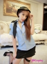 Đồ Nữ Cảnh Sát Sexy Áo Xanh Váy Đen