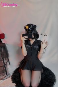 Trang Phục Nữ Cảnh Sát Đen - Có Nón