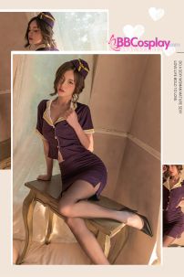 Trang Phục Nữ Tiếp Viên Sexy - Màu Tím