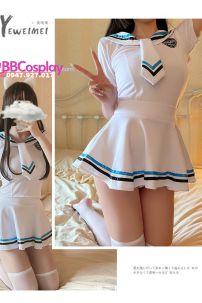 Trang Phục Nữ Sinh Thủy Thủ Trắng Viền Xanh Đen