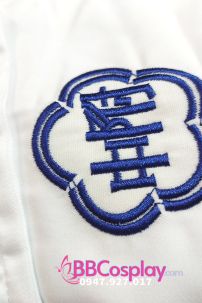 Đồng Phục Áo Trắng Logo Hoa Mai Tay Ngắn Có Túi