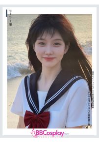 Trang Phục Seifuku Nữ Sinh Nhật Áo Trắng 2 Sọc - Váy Xanh Đen Cơ Bản