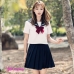 Đồ Seifuku Nữ Sinh Nhật Áo Trắng 2 Sọc - Váy Xanh Đen Cơ Bản