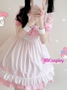 Đồ Nàng Hầu Maid Màu Hồng Viền Hồng