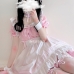 Đồ Nàng Hầu Maid Màu Hồng Viền Hồng